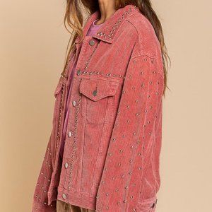 POL Studded Corduroy Jacket
